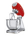 Robot sur socle avec bol en inox Vintage Années 50 bicolore Rouge & pied acier brossé